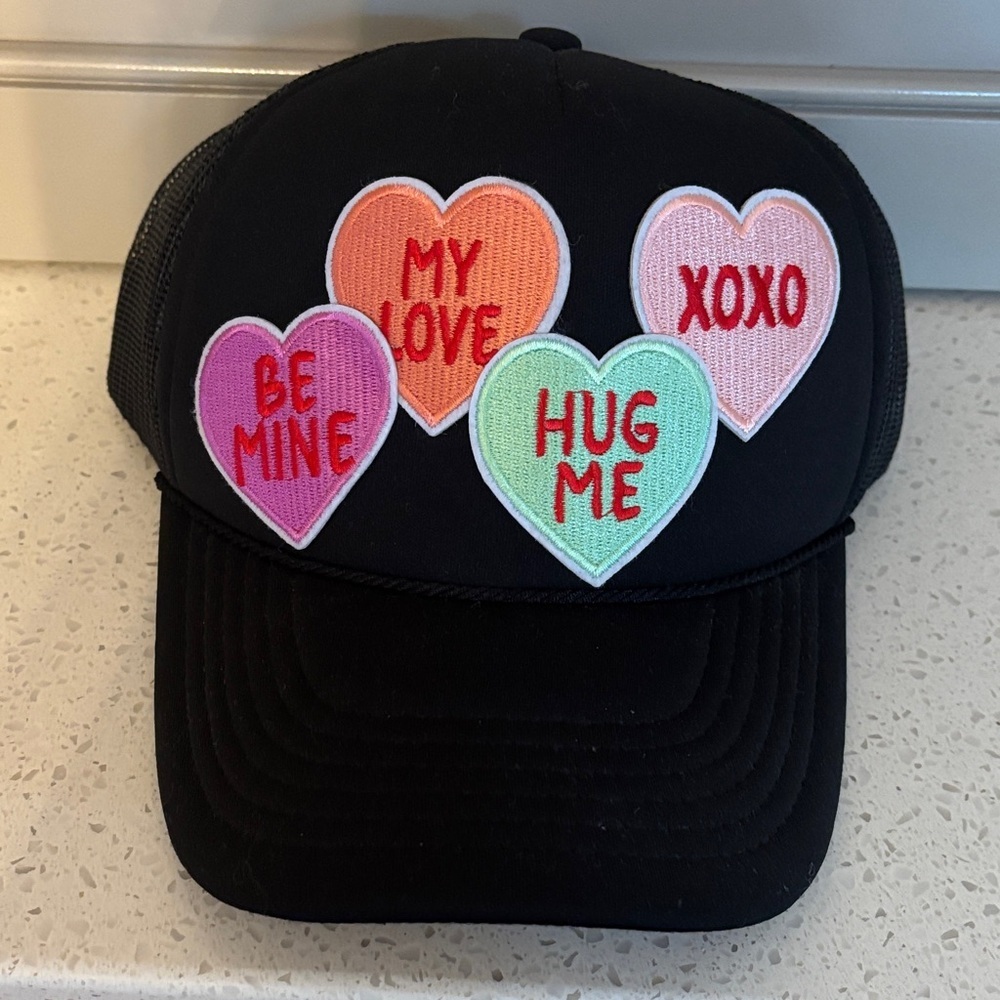 Valentine black trucker hat! New!